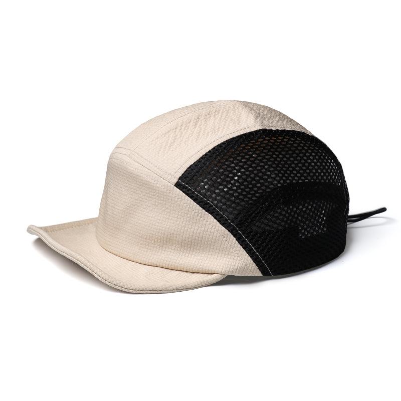 

Unisex Short Brim Baseball Cap Quick-Dry Half Mesh Breathable Outdoor Camping Hat with Adjustable Strap Adjustable белый