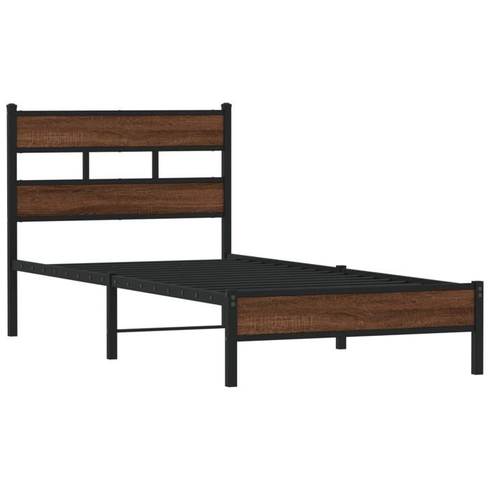 VidaXL Bed Frames Without Mattress Brown Oak 75x190cm Engineered Wood, Single Bed, Bedroom Furniture, Bed 4017298