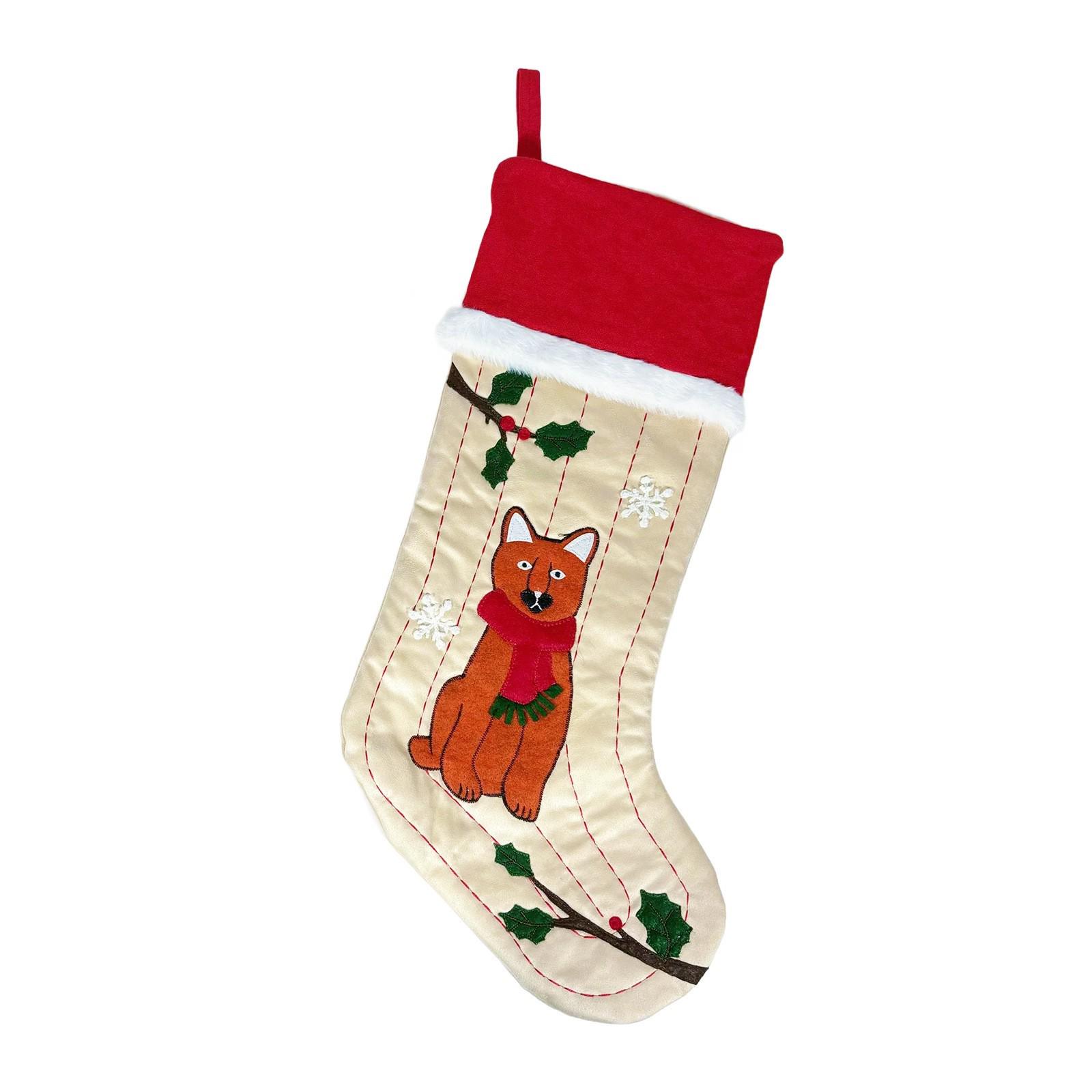 3D Bear & Fox Christmas Stocking Gift Bag with Tree Ornaments