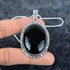 Black Onyx Gemstone Handmade 925 Sterling Silver Jewelry Pendant 2.40" M-2853