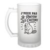 Chope - PLANETEE - J'peux Pas Minimaliste - Verre Trempé Givré - 470 Ml - Imprimée En Bretagne