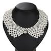 Damen Kragen Abnehmbarer Kunstperlen-Perlen Falscher Kragen Choker Halskette Dekorativer Kragen