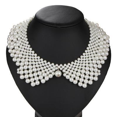 Women S Collar Detachable Artificial Pearl Beaded False Collar Choker Necklace Decorative Collar