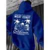 Coastal Coconut Tree Printed Men's Hoodie Summer Casual Long Sleeve Jacket for Men and Women
