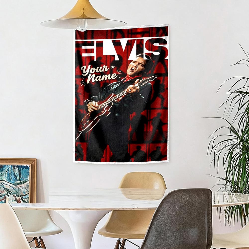 Elvis Presley Custom Wall Tapestry Foldable Wall Tapestry Non-Fading Color Great for Bedroom Wall All-Season Use Gifts For Family Or Friends