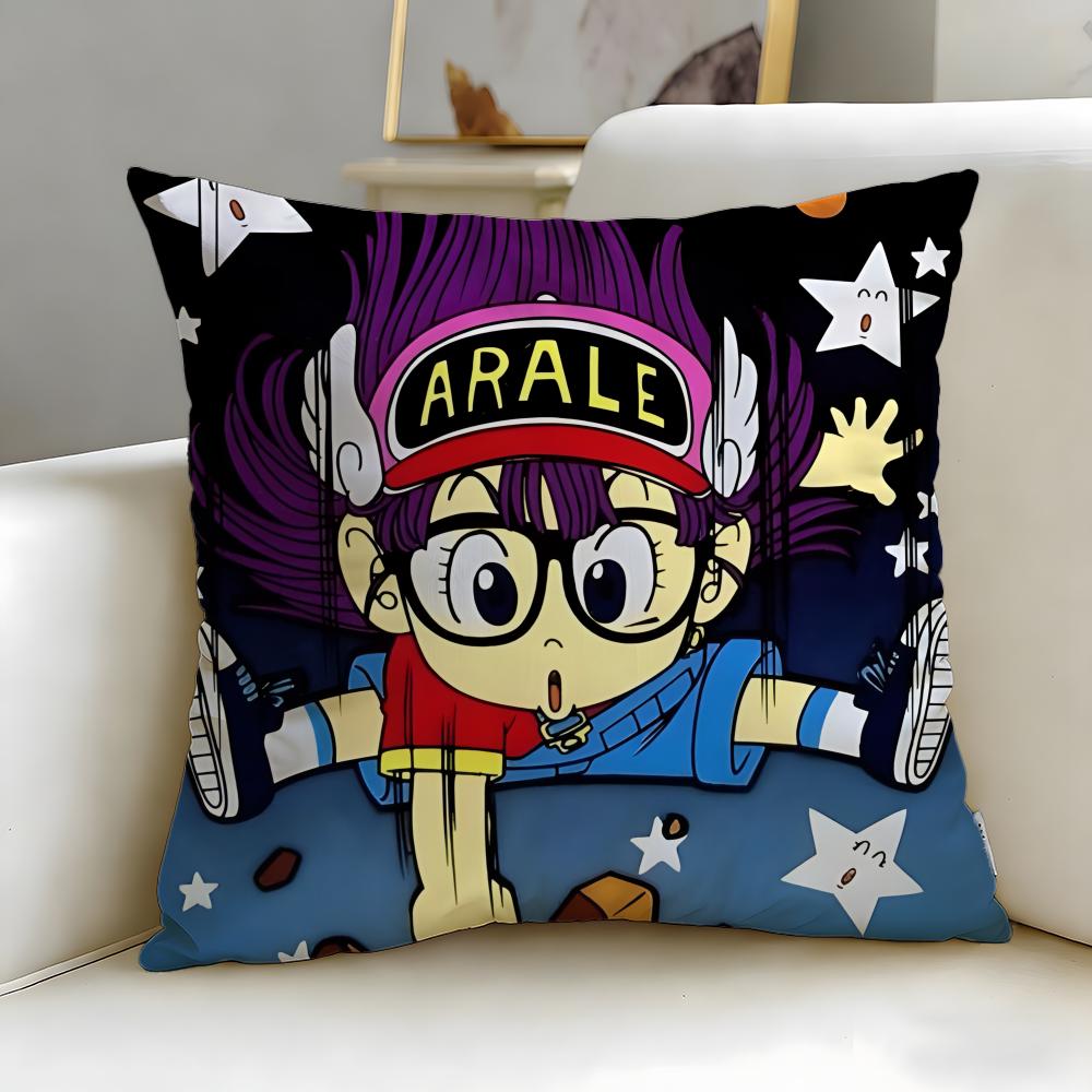classic anime Dr Slump Cushion Cover Soft  EasyWash Pillow Case  Versatile for Couch Bed Travel and Office