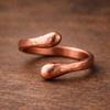 Pure Copper Wrap Ring – Smooth Hammered Minimalist Open Band – Handmade Adjustable Jewelry