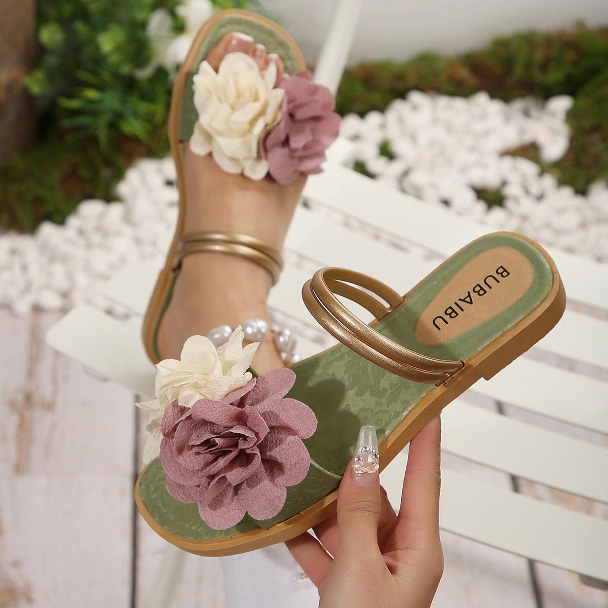 

Fashion Women Sandals Trend Comfortable Lightweight Shoes for Women Outdoor Flat Non-slip Sandals Basic Home Fashion Slip on Slippers 36-37 зелёный