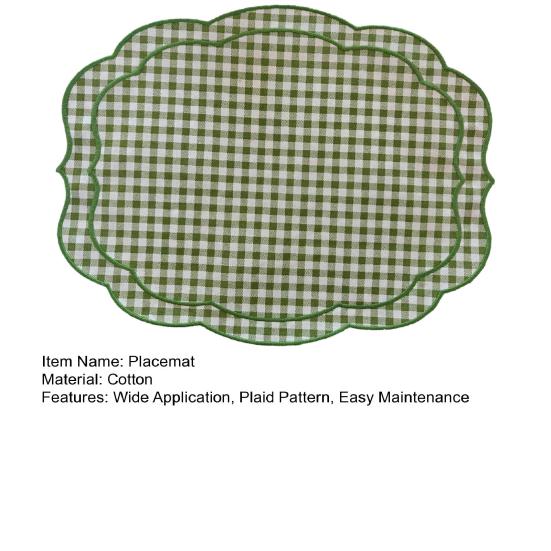 Plaid Placemat Vintage Style Embroidered Placemat Machine Washable Farmhouse Placemat for Dining