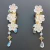 2pcs Chinese Hanfu Hair Clips Hairpins Rhinestone Flower Girls Pink Barretes Crystal Tassel Children Hair Accessories Jewelry
