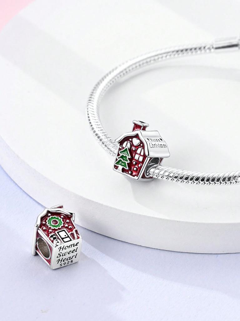 Copper Plated Original Charms Santa Claus Snowman Cottage Beads Fit Bracelet Women'S Jewelry Gift