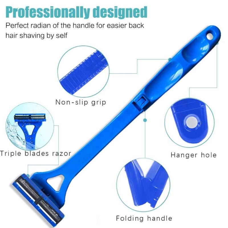 Men's Shaving and Back Hair Removal Shaver Three Layer Blade and Detachable Design Stylish Grooming Accesories for Men