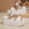 Sommer Damenschuhe Hohe Absätze Sandalen 2026 Neu Lässig Plateau Keilabsatz Sandalen Damen Mode Offene Zehenpartie Rom-Schuhe Damen Sandalias Mujer