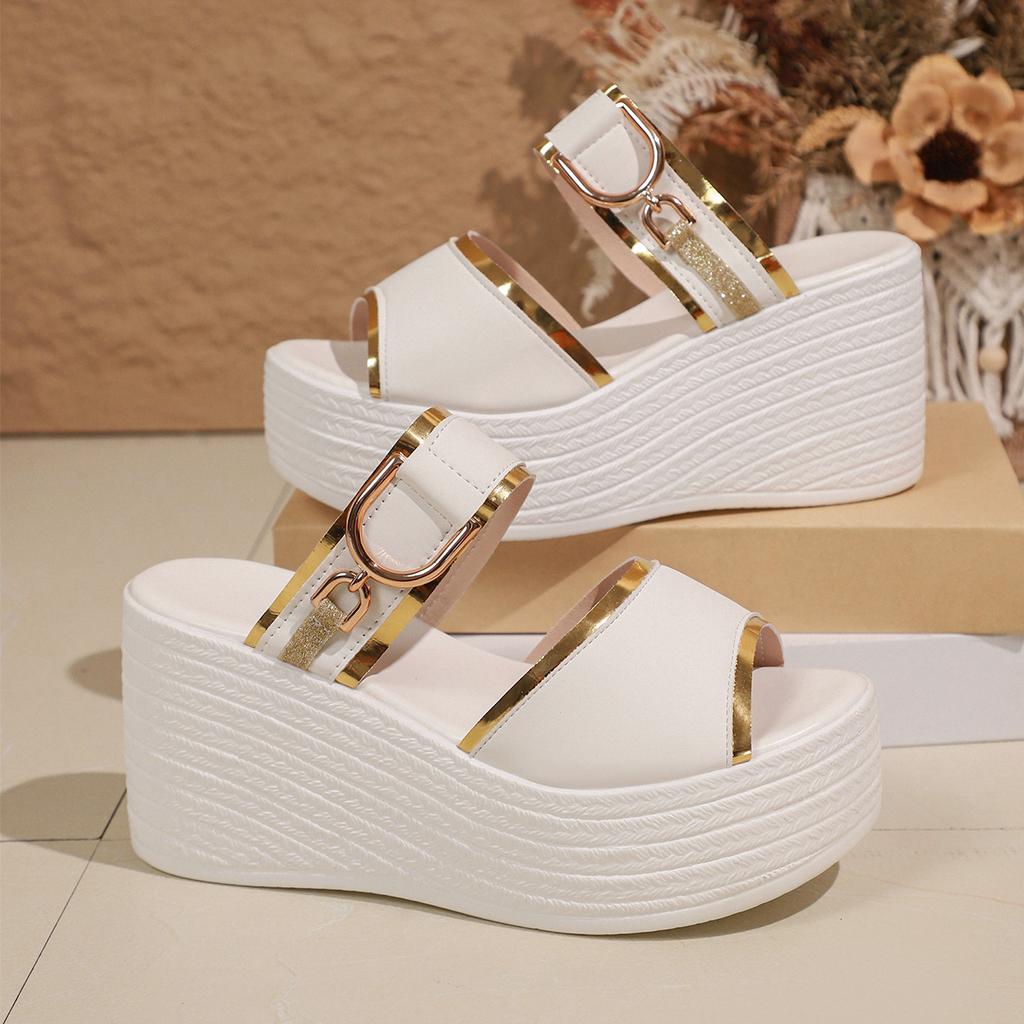 Sommer Damenschuhe Hohe Absätze Sandalen 2026 Neu Lässig Plateau Keilabsatz Sandalen Damen Mode Offene Zehenpartie Rom-Schuhe Damen Sandalias Mujer