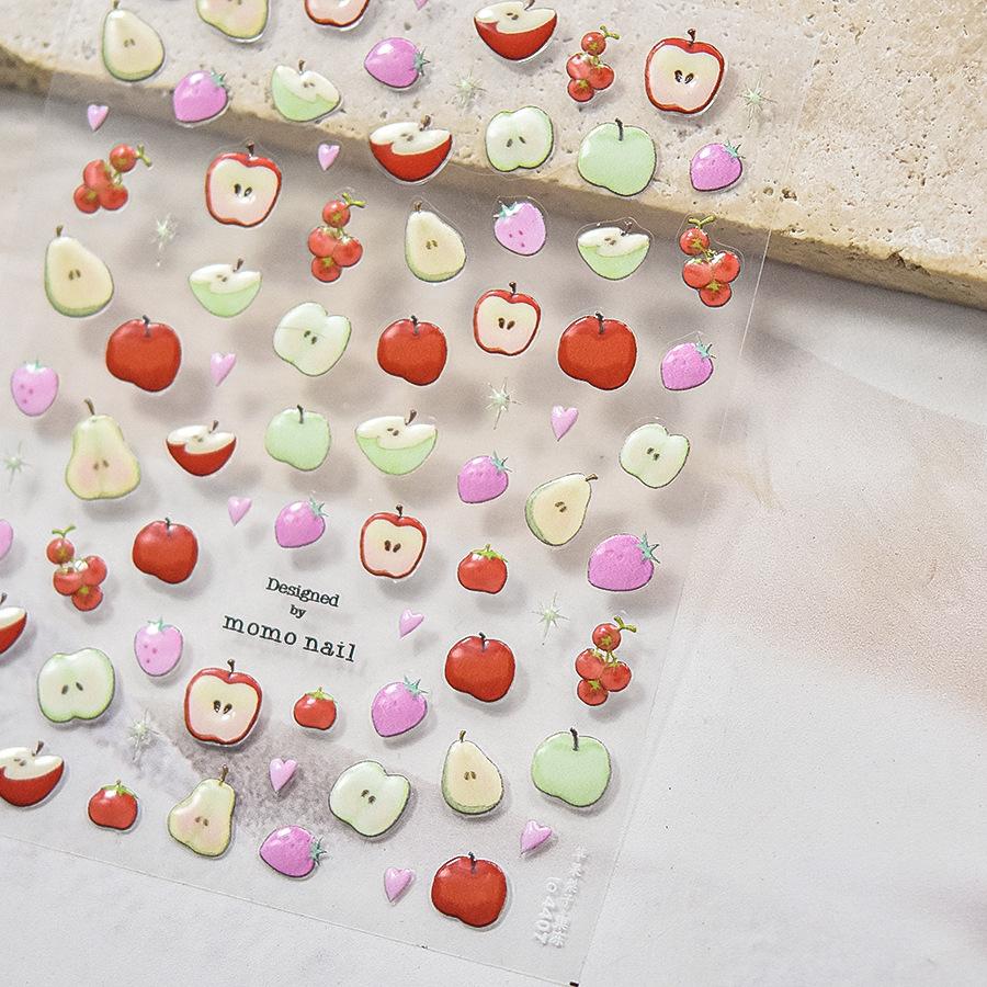 Fruit Party Nail Art Sticker Pineapple Pitaya Kiwi Fruit Apple Watermelon Strawberry Orange Pomegranate Peach Fig Manicure Decal