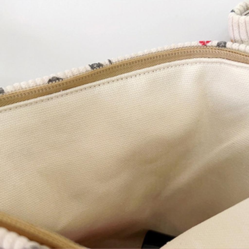 New Forest-Themed Floral Corduroy Cosmetic Bag, Large-Capacity Exquisite Clutch, Portable Travel Storage Bag, 1 Piece