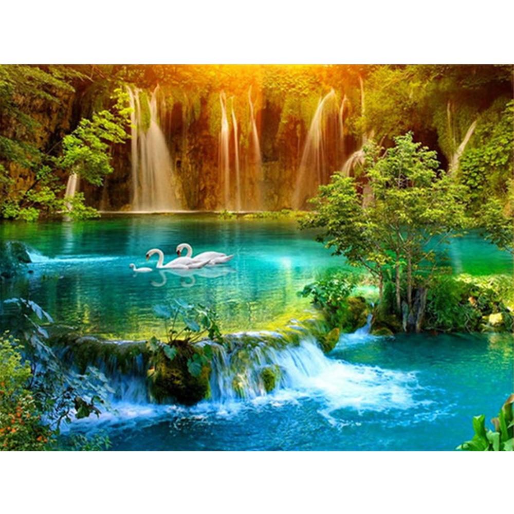 Diy Diamond Painting Lovers Swans Pictures Of Rhinestones Diamond Embroidery Cross Stitch Animal Mosaic Sale Home Decor