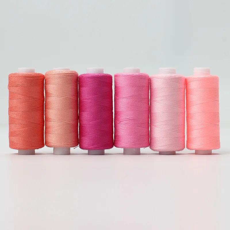 6 Rolls/Set Sewing Thread Polyester 402 Sewing Thread Roll Machine Hand Embroidery Each Spool for Home Sewing Kit