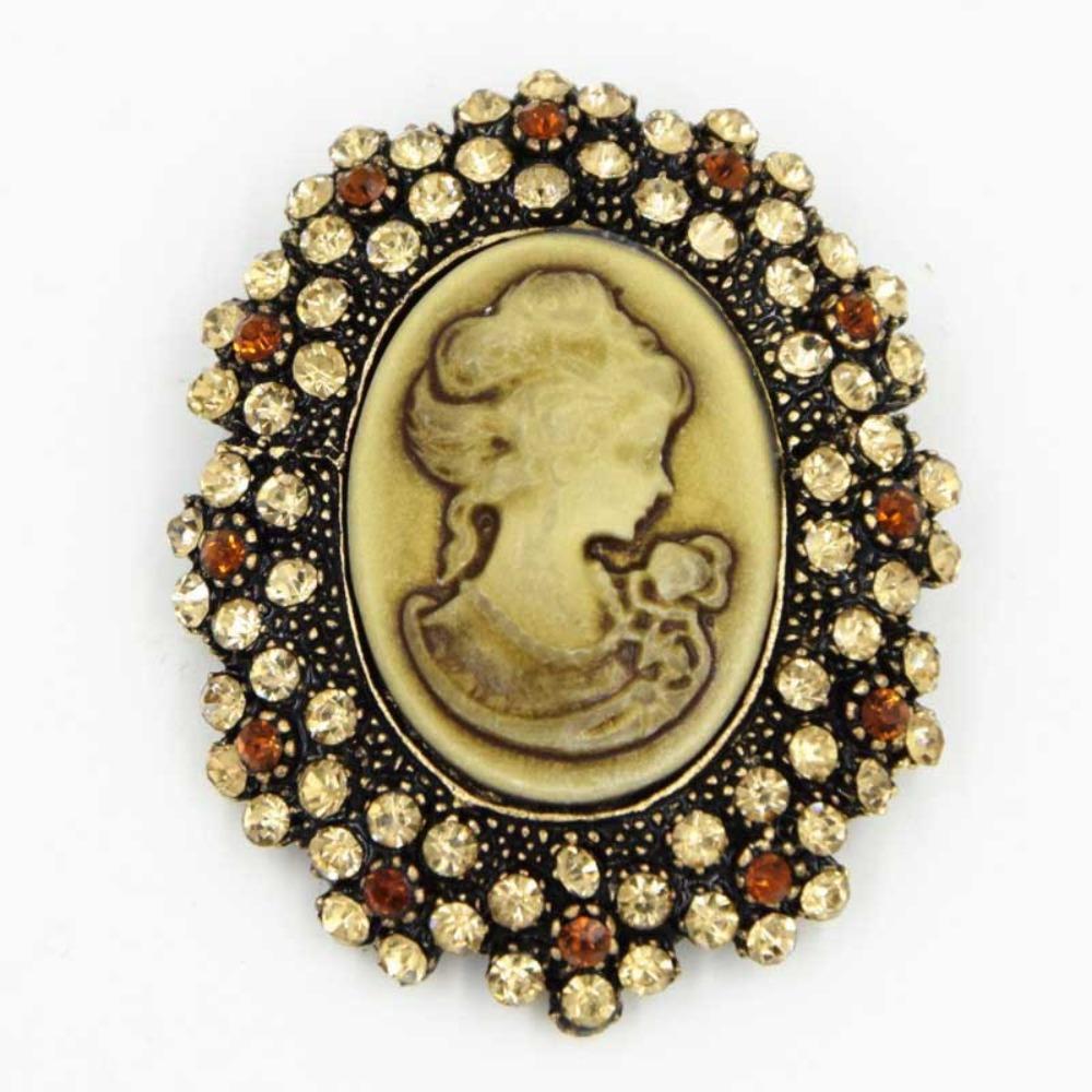 Head Design Crystal Rhinestones Brooches Vintage Style Gothic Brooches Women's Accessories