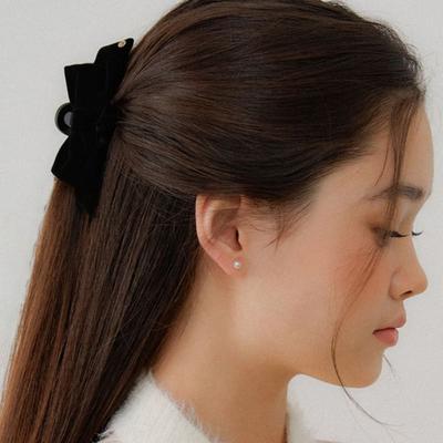 OVLA Mini_classique Velvet Gold Edge Ribbon Hair Clip HC029