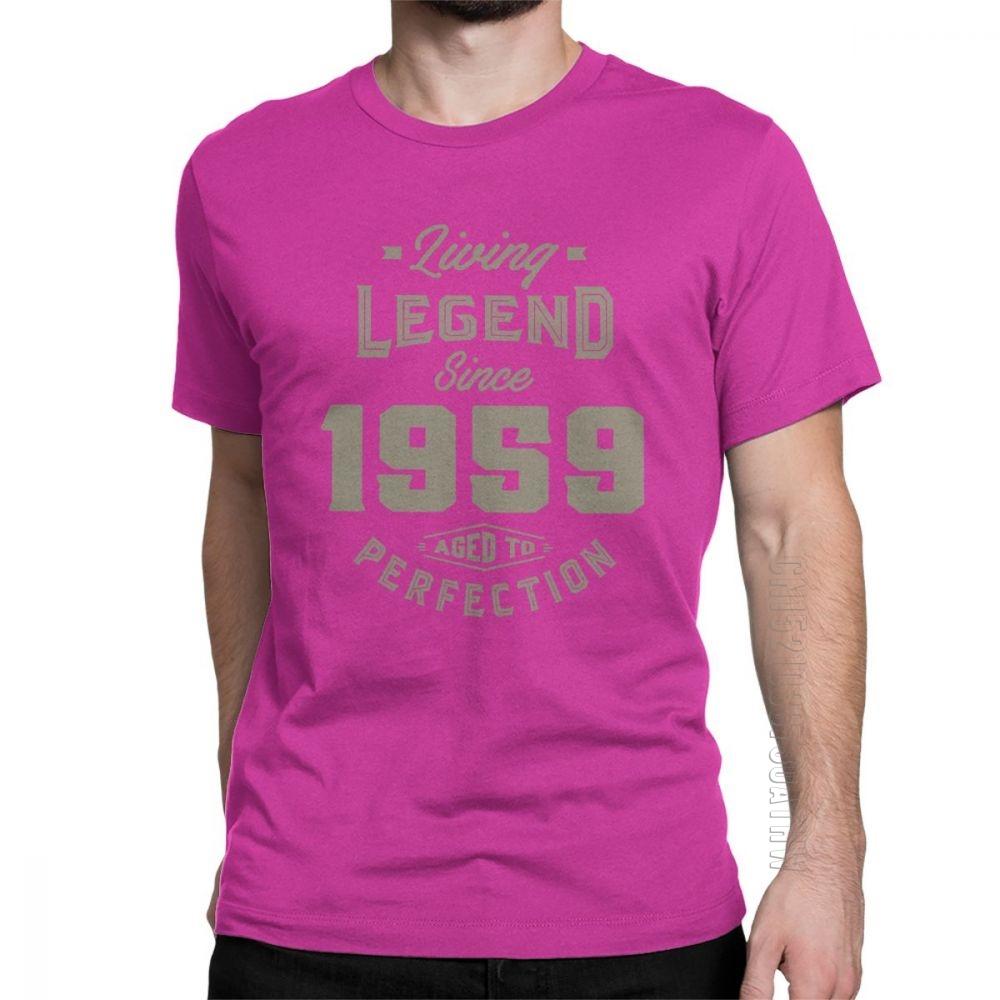 Living Legend Since 1959 Birthday TShirt Anniversary Birth Present T Shirt Vintage Men Gray Clothing Vintage Pure Cotton Tees