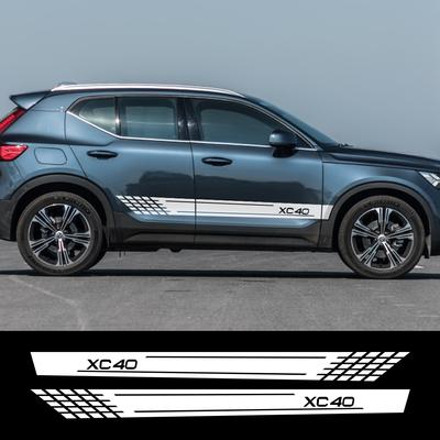 2 adet Araba Yan Şerit Çıkartmalar Kişiselleştirilmiş Oto Spor Styling Çıkartmaları Dekorasyon Volvo XC40 XC60 XC90 Tuning Araba
