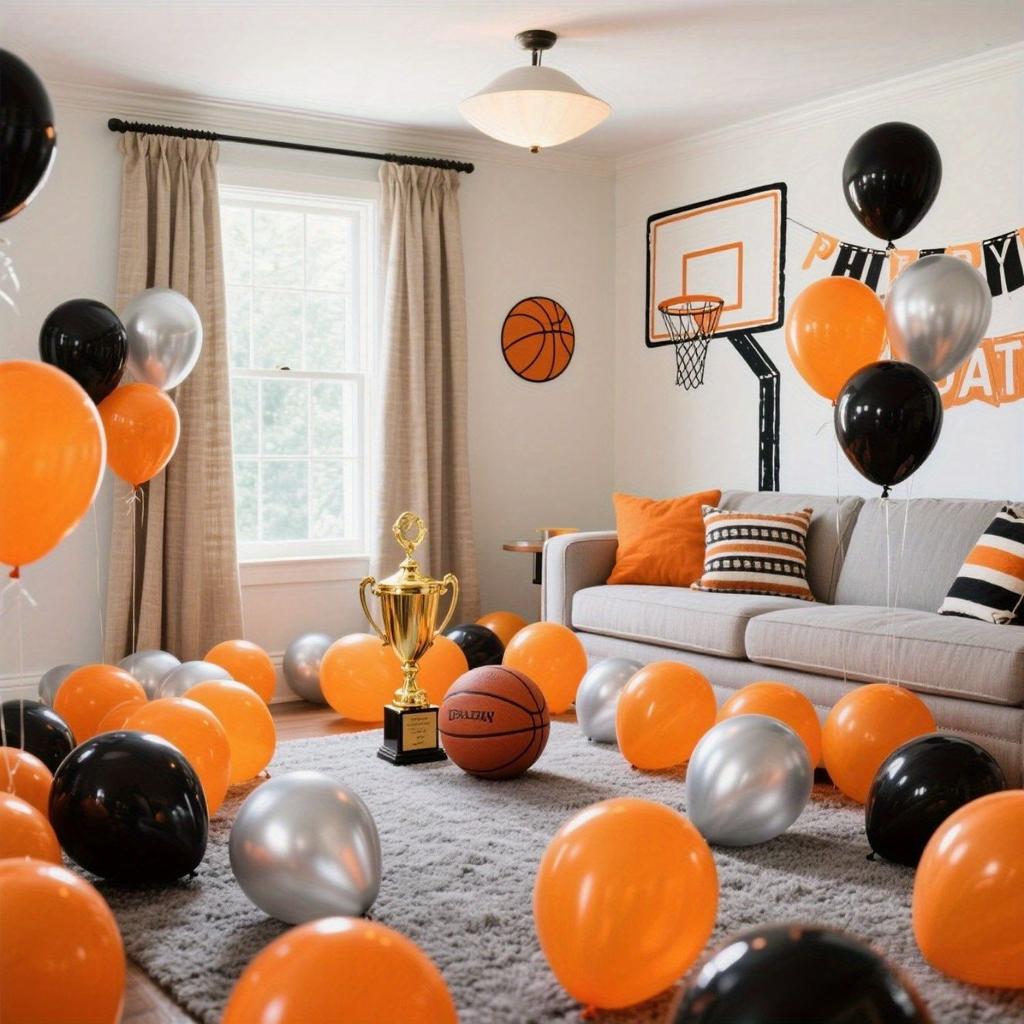 Aluminum Film Basketball-themed Balloon Set for Children's Birthday Party Decoration Scene Arrangement Supplies