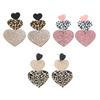 Sexy Süß Glitzerpuder Rosa Leopardenmuster Herzförmiger Acryl-Anhänger Hängende Ohrringe für Damen Weihnachten Designer Schmuck