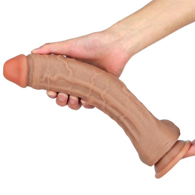 32 cm Ultra-lange Ultra-grobe Flüssigkeit Silikon Simulation Großen Penis Anal Plug Erwachsene Liefert Manuelle Masturbation Gerät