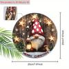 Adorable Gnome Christmas Wooden Sign, Merry Christmas Dwarf Round Sign for Front Door Wall Hanging Decor, Ideal Christmas Ornament