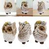 Resin Garden Owl Statue Landscape,Animal Figurine Miniature Sculpture 14cm for Tabletop Patio