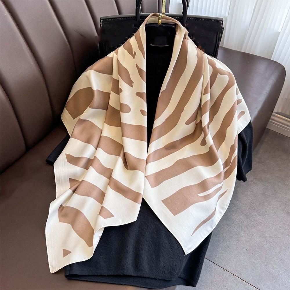 Lightweight 90 CM Square Scarf Patterned Shawl Printed Silk Scarf Stripes Square Headscarf  Men