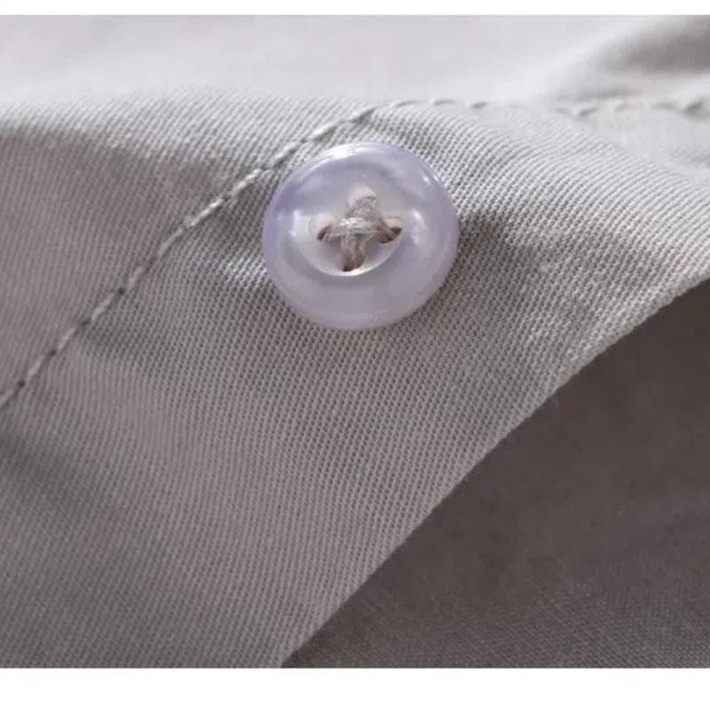 Sommarskjortor för män Japansk stil Cargo-skjorta med kort ärm Dubbla fickor Arbetstoppar för män Ren bomull Casual-skjortor