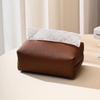 Lychee Pattern Leather Tissue Box for Home, Living Room, Hotel, or Restaurant - Stylish and High-Quality Napkin Holder