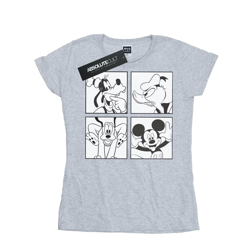 Disney Womens/Ladies Mickey, Donald, Goofy And Pluto Boxed Cotton T-Shirt