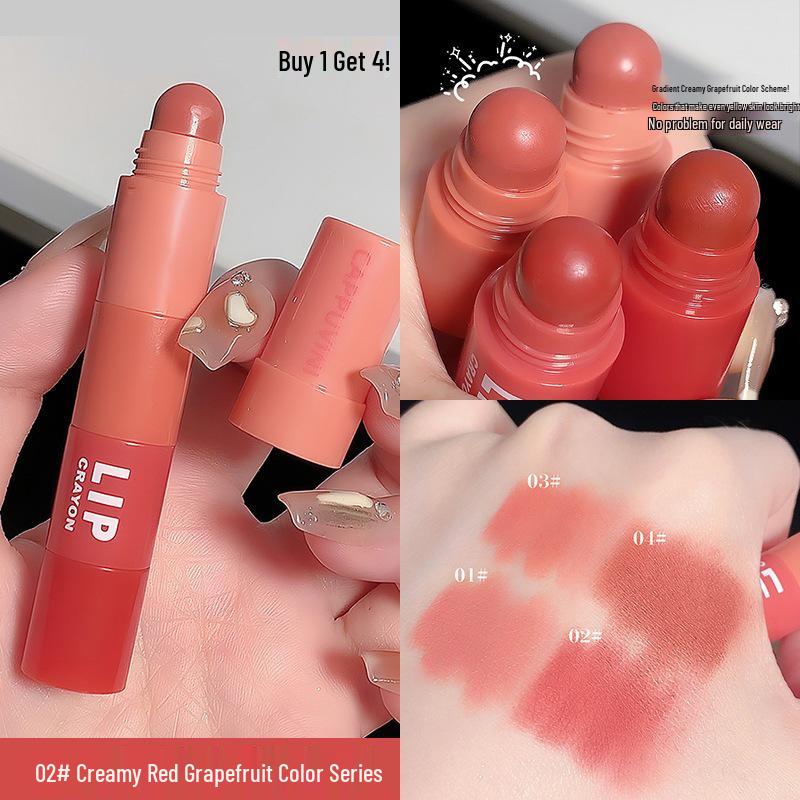 CAPPUVINI Four-Color Matte Velvet Crayon Lipstick & Gloss Set