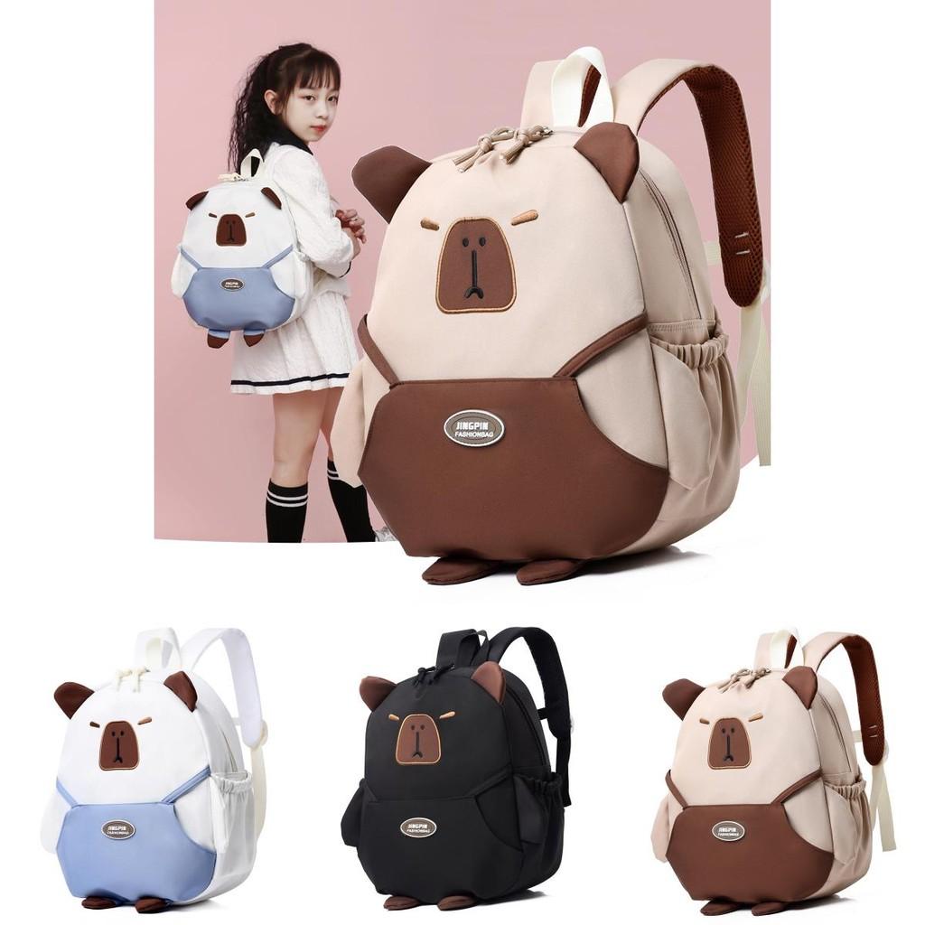Playful Character Capybara School Backpack For Toddlers And Kids In Various Color Options