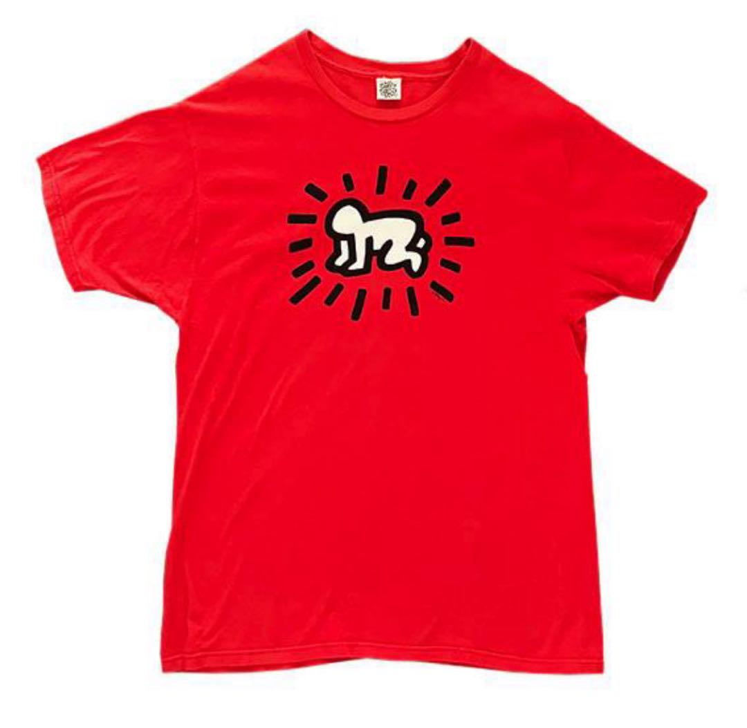 

[USED] Extremely rare! 90s vintage Keith Haring T-shirt, authentic POPSHOP size XL