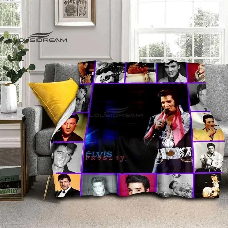 Elvis Throws Blanket 3D Printing Rock Singer Sofa Blanket Adults and Children Bedroom Living Room Decoration Blanket for Bed