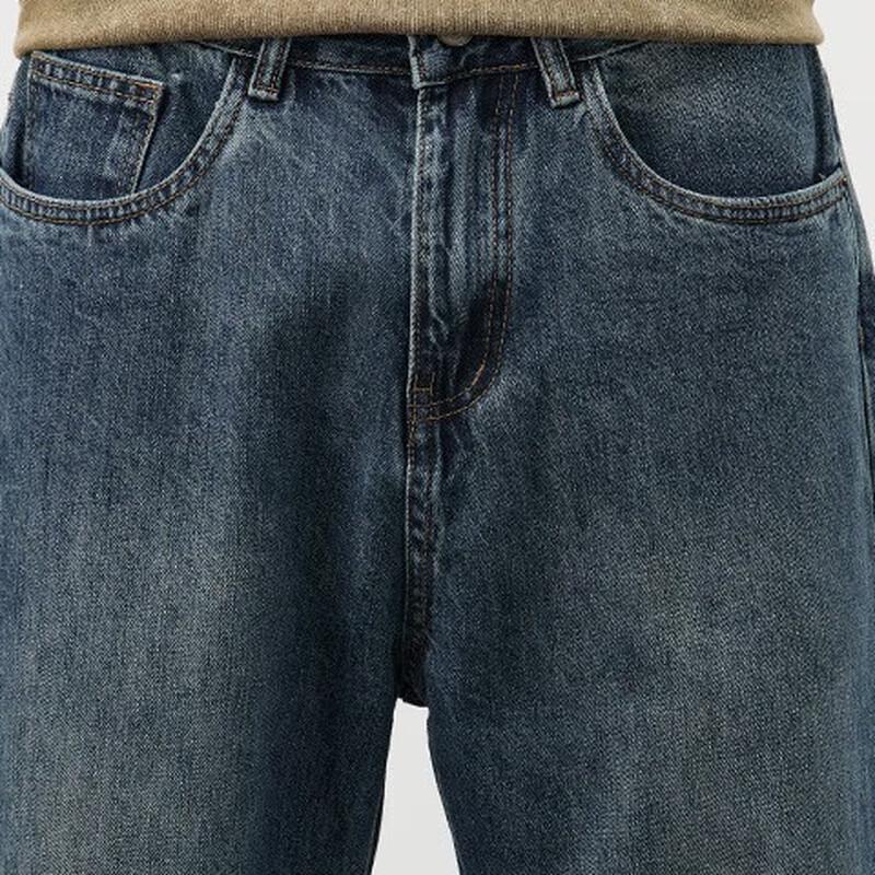 Zhenweisi Men's Loose Straight Fit High Street Casual Denim Jeans