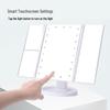 Rotatable 3-Fold LED Makeup Mirror with Magnification and Desktop Storage