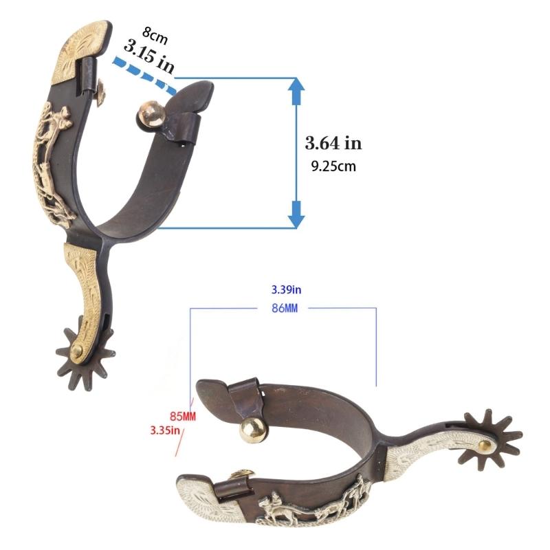 Mild Steel Horse Spur Western Cowboy Spur Mens Roping Spur with Gear Boot Decoration Horse Riding Accessories Enduring