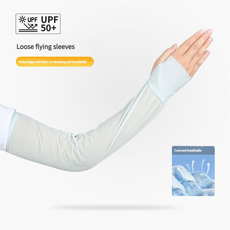 Loose Fit Cooling Arm Sleeves UV400 Sun Protection Breathable Fingerless Sun Cover for Running Cycling Outdoor Sports Armwear