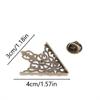 5Pair Vintage Hollow Patterned Triangle Brooch Metal Hollowed Out Crown Collar Brooch Exquisite Shirt Collar Pin Accessories