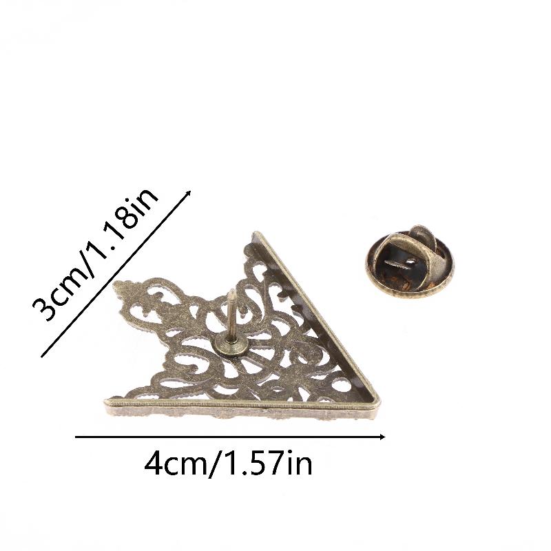 5Pair Vintage Hollow Patterned Triangle Brooch Metal Hollowed Out Crown Collar Brooch Exquisite Shirt Collar Pin Accessories