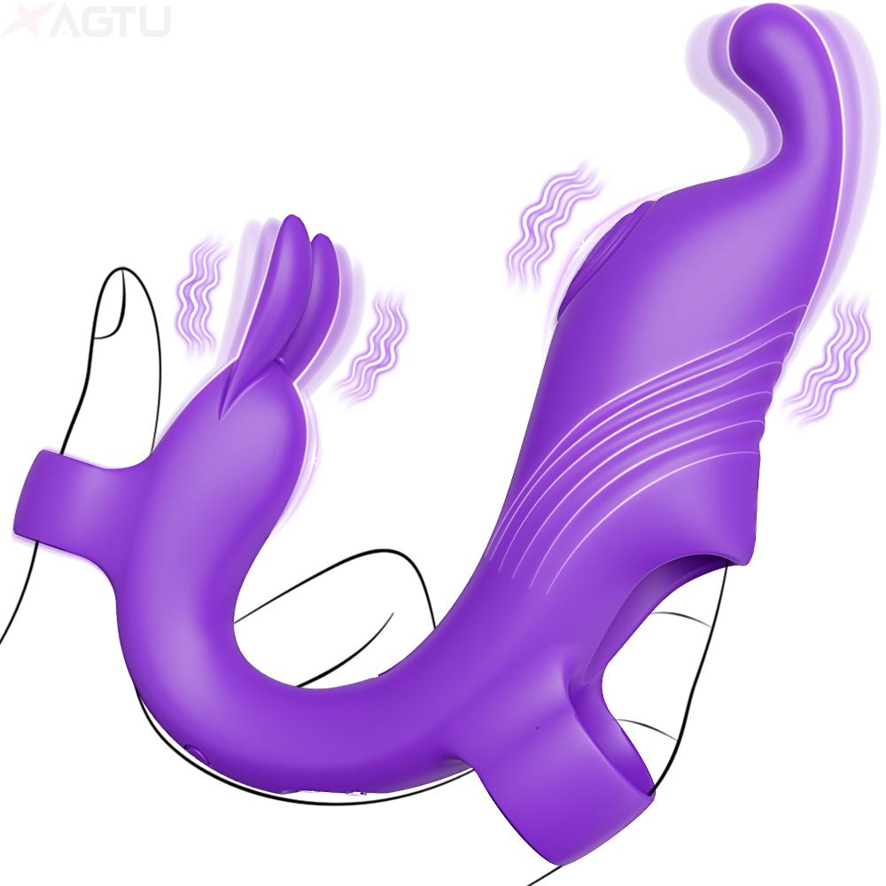 Sexy Adult Female Clitoris Massager Vibrator Finger Style Masturbation Tools for Women Penetration Vagina Vibrator Sex Toy