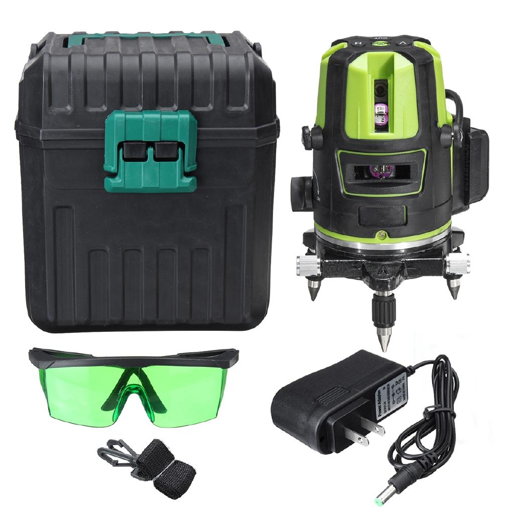 5 Lines 360° Rotary Green Laser Level Cross Self Leveling Measure Tool Outdoor