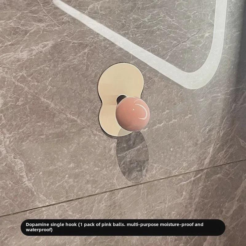 Punch-Free Adhesive Bathroom Towel Hook - Strong, Wall-Mounted, Creative Storage Solution