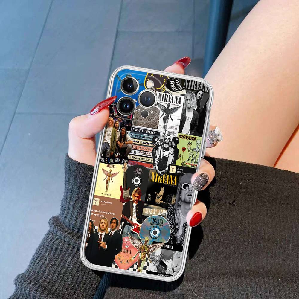 Rock Classic N-Nirvana Band Phone Case For IPhone 17 16 15 14 13 12 11 Pro Max 13 12 Mini 17Air 16e Clear Cases