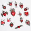 Pack of 15 Heart Pendant Alloy Material Heart Embellishments Gothic Heart Accessories for DIY Bracelet Jewelry Crafts